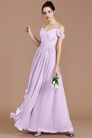 Prinzessin Chiffon Ärmelloses Schulterfreier Ausschnitt Bodenlanges Brautjungfernkleid - Bild 25