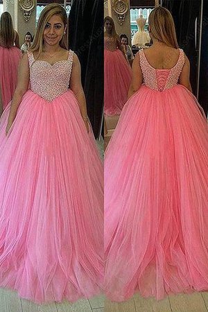 Abito da Sera Naturale con Perla Spazzola Treno Ball Gown Taglia Forte - Foto 4