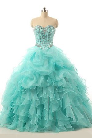 Organza Spitze Duchesse-Linie Reißverschluss Perlenbesetztes langes Quinceanera Kleid - Bild 1