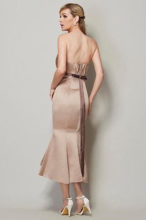 Robe de bal facile en satin avec sans manches gaine avec ruban - Photo 2