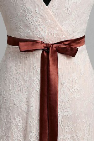 Robe de mariée simple plissage de lotus avec perle avec manche épeules enveloppants - Photo 7