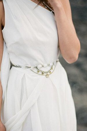 Robe de mariée naturel avec chiffon jusqu'au sol fermeutre eclair a plage - Photo 5