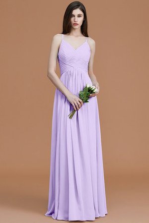 Robe demoiselle d'honneur naturel de princesse ruché avec chiffon avec sans manches - Photo 25