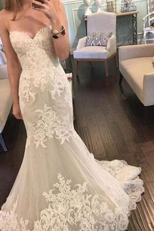 Abito da Sposa stravagante in Pizzo Cuore Spazzola Treno Romantico in pizzo - Foto 2