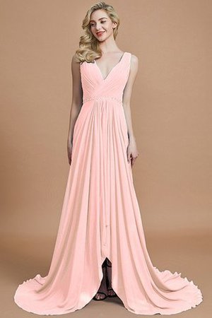 Abito da Damigella Naturale in Chiffon A-Line Principessa Spazzola Treno - Foto 26