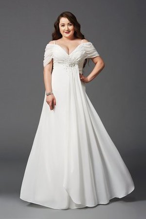 Robe de bal longue de princesse longueur au ras du sol avec manche courte ruché - Photo 1