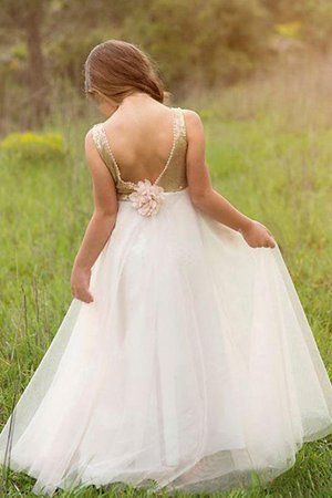 Robe de cortège enfant avec fleurs col u profond en tulle parfait eclaté - Photo 2