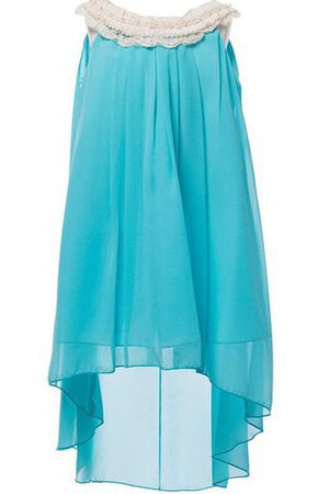 Robe de cortège enfant plissage manche nulle en chiffon a-ligne haut bas - Photo 1