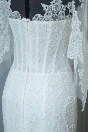 Robe de mariée romantique vintage longueur au ras du sol de traîne moyenne avec manche 1/2 - Photo 5