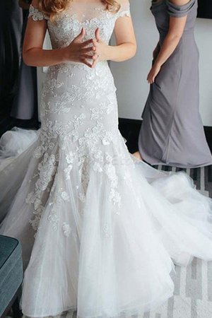 Abito da sposa all aperto squisito romantico cerniera in tulle con ricamo - Foto 3