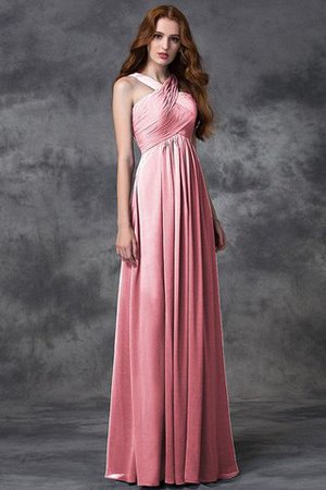 Robe demoiselle d'honneur longue avec zip ruché avec sans manches avec chiffon - Photo 22