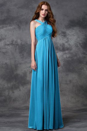 Robe demoiselle d'honneur longue avec zip ruché avec sans manches avec chiffon - Photo 3