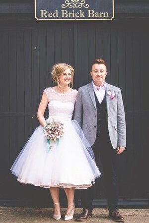 Robe de mariée facile festonné avec ruban a plage en satin - Photo 1