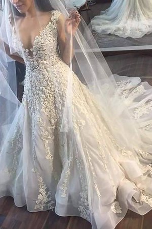 Abito da Sposa Senza Maniche Elegante Coda A Strascico Corto Principessa A-Line - Foto 2