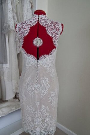 Abito da Sposa con Bottone in pizzo con Applique Queen Anne al ginocchio in Pizzo - Foto 5