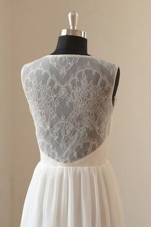 Abito da Sposa A Terra V-Scollo con Piega sexy in Chiffon Naturale - Foto 3