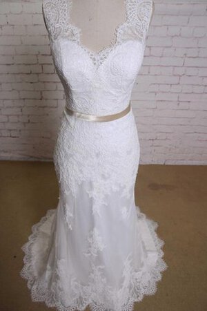 Abito da Sposa Senza Maniche Vintage lusso V-Scollo con Nastro Tubino - Foto 3