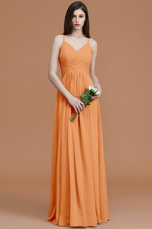 Robe demoiselle d'honneur naturel de princesse ruché avec chiffon avec sans manches - Photo 26