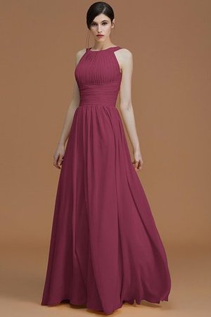 Robe demoiselle d'honneur avec zip a-ligne de princesse en chiffon manche nulle - Photo 11