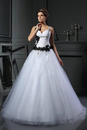 Moderno Vestido de Novia de Largo de Tiras anchas de Apliques - Foto 1