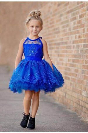 Abito da Cerimonia Bambini con Applique Anello Senza Maniche in Tulle decorato Puffy - Foto 1