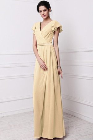 Robe demoiselle d'honneur plissé longue en chiffon avec fronce en forme - Photo 5