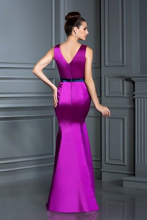 Robe demoiselle d'honneur longue de mode de bal de sirène avec zip v encolure - Photo 2