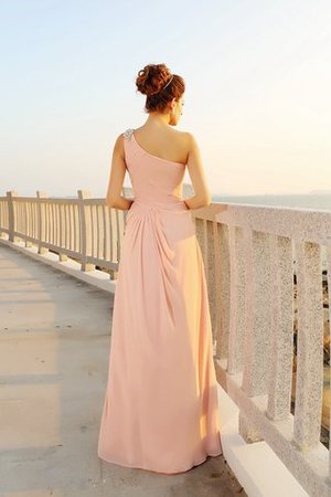 Robe de bal longue ligne a avec perle manche nulle d'épaule asymétrique - Photo 2