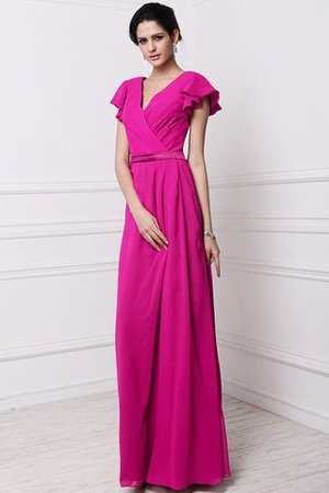 Robe demoiselle d'honneur plissé longue en chiffon avec fronce en forme - Photo 10