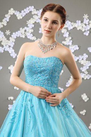 Duchesse-Linie A-Linie Perlenbesetztes Tüll Quinceanera Kleid - Bild 3