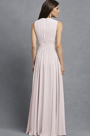 Robe demoiselle d'honneur de col en v entrecroisé avec chiffon a-ligne ruché - Photo 8