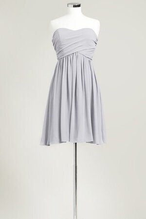 Robe demoiselle d'honneur courte plissé col en forme de cœur avec chiffon ruché - Photo 12