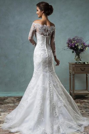 Robe de mariée spécial longue avec bouton avec gaze de traîne courte - Photo 2