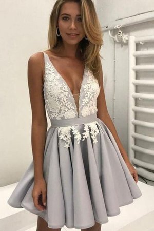 A-Linie Natürliche Taile Prinzessin Glamourös Cocktailkleid mit Applike - Bild 1