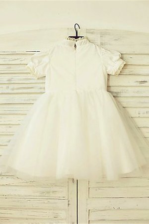 Robe de cortège enfant naturel de princesse avec zip a-ligne textile en tulle - Photo 3