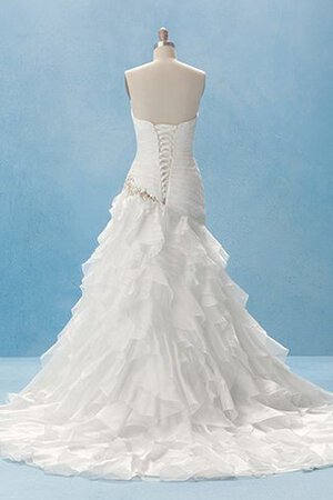 Trägerlos Dom Meerjungfrau Stil langes Brautkleid mit Juwel Mieder mit Perlen - Bild 2