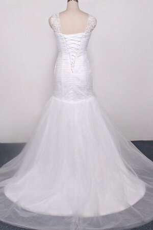 Robe de mariée naturel en tulle col en forme de cœur de sirène en organza - Photo 2