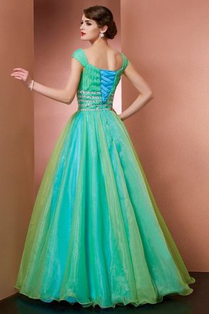 Ärmelloses Perlenbesetztes Satin Bodenlanges Quinceanera Kleid mit Rücken Schnürung - Bild 2