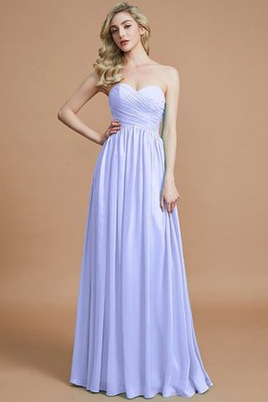 Robe demoiselle d'honneur naturel d'empire avec chiffon ruché jusqu'au sol - Photo 22