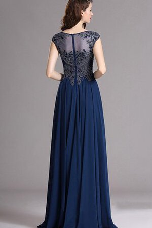 Robe de bal appliques avec zip de col bateau avec manche épeules enveloppants avec chiffon - Photo 2