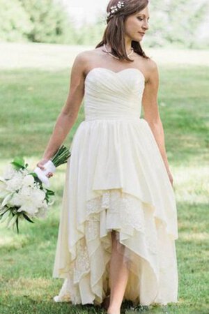 Moderno Vestido de Novia de Corte-A en Gasa de Playa de Escote Corazón - Foto 2