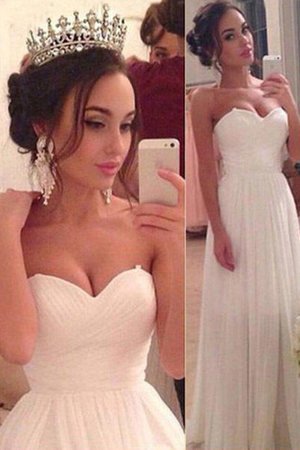 Abito da sposa spazzola treno con festone semplice naturale grazioso a-line - Foto 1