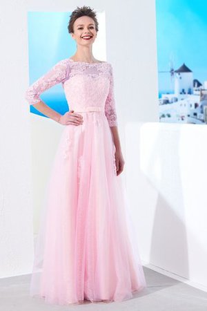 Robe de bal longue en tulle decoration en fleur ligne a de princesse - Photo 1