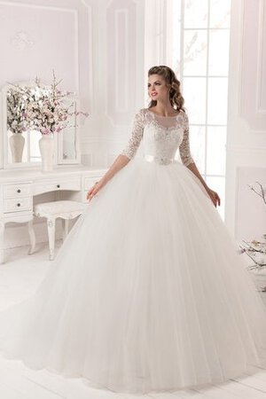 Robe de mariée classique avec perle de mode de bal avec nœud à boucles avec ruban - Photo 1