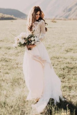 Abito da Sposa con Applique originale Lungo A Terra in Chiffon stravagante - Foto 1