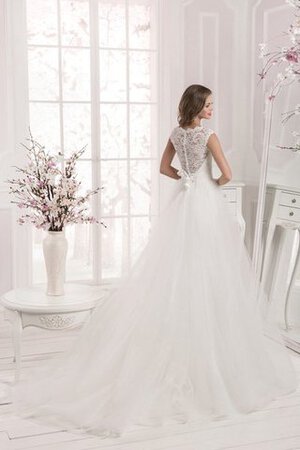 Robe de mariée festonné naturel ligne a en tulle avec décoration dentelle - Photo 4