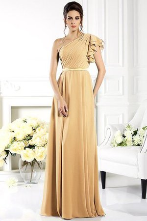 Robe demoiselle d'honneur longue a-ligne de lotus en chiffon avec sans manches - Photo 12