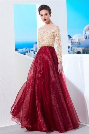 Prinzessin Organza A Linie Sittsames Ballkleid mit Langen Ärmeln - Bild 3