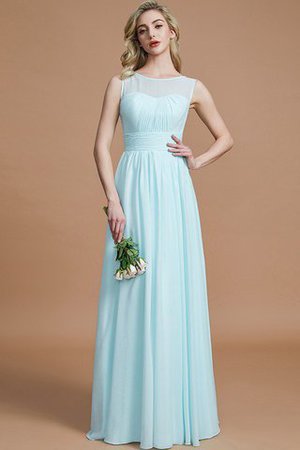 Robe demoiselle d'honneur naturel avec sans manches ligne a en chiffon de princesse - Photo 5