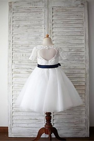 Robe de cortège enfant naturel ligne a de princesse avec ruban ceinture en étoffe - Photo 3